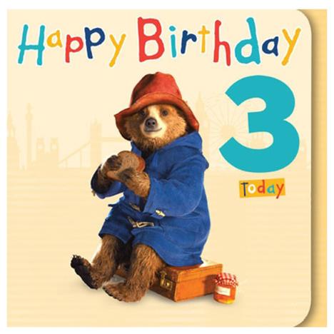 3 Today Paddington Bear Square Birthday Card £1.79
